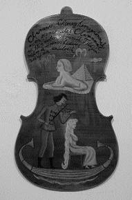 Rigó Jancsi megtalált hegedűjének hátlapja